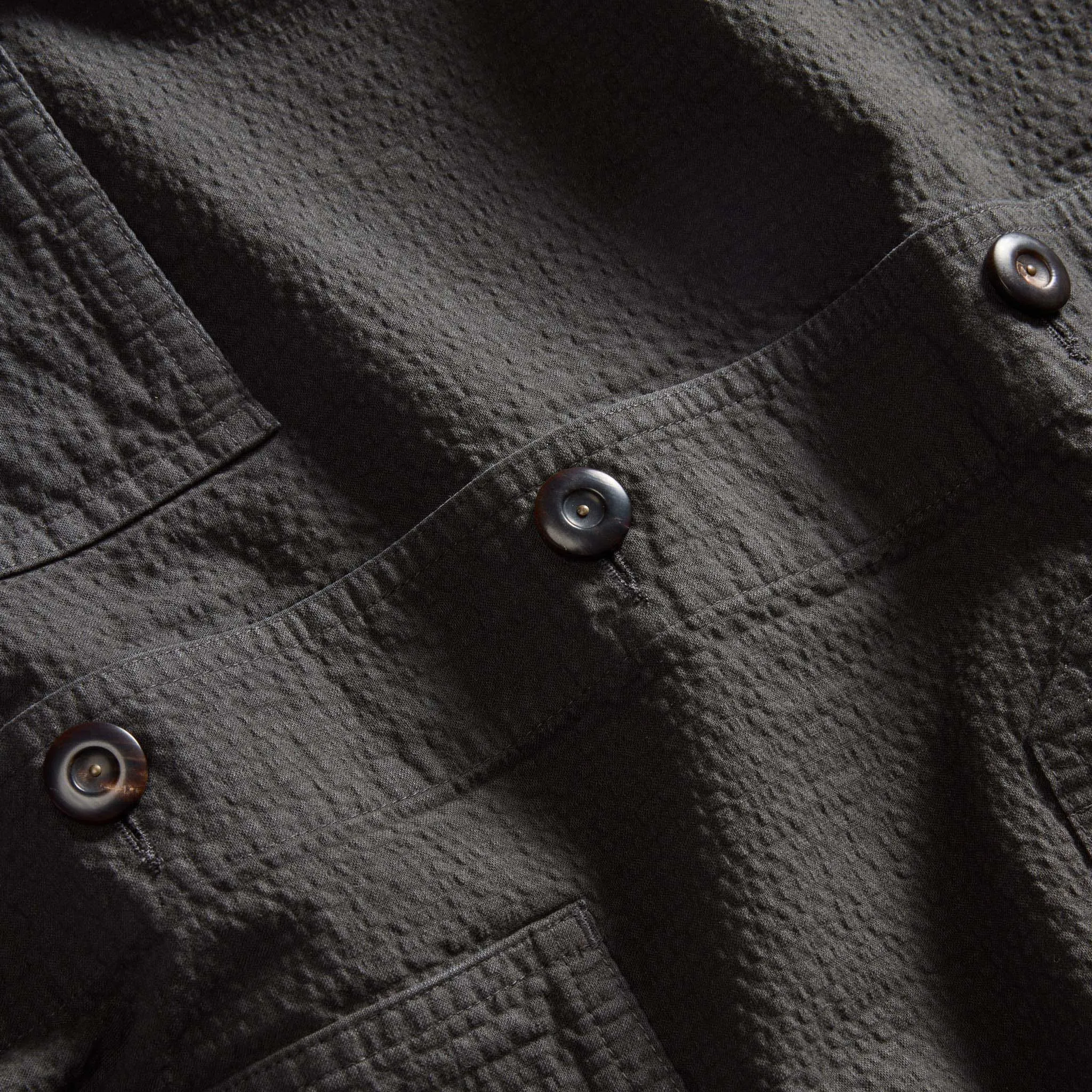 The Ojai Jacket in Faded Black Seersucker