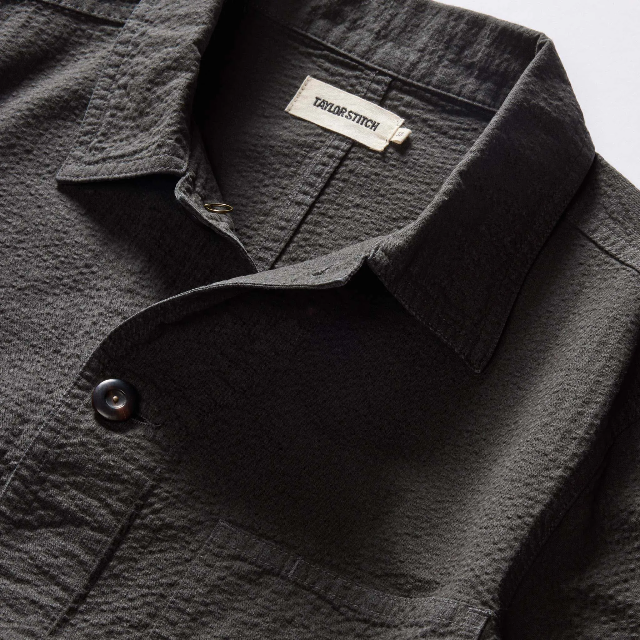 The Ojai Jacket in Faded Black Seersucker