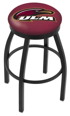 ULM Warhawks HBS Black Swivel Bar Stool with Maroon Cushion