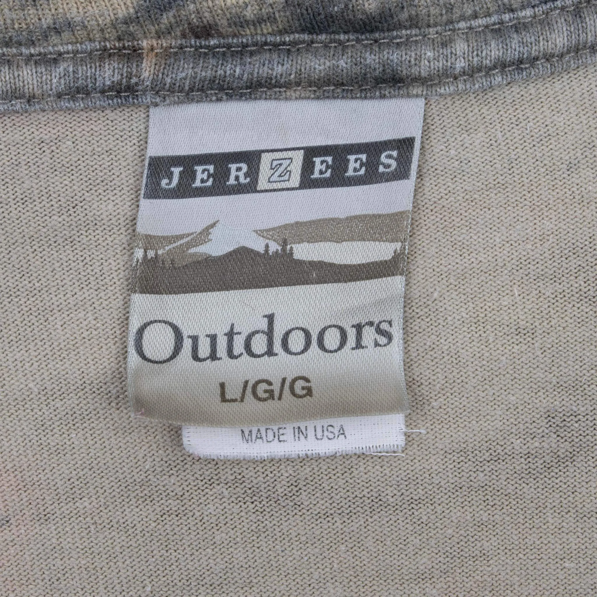 VINTAGE HUNTING ADVANTAGE TIMBER CAMO LONG SLEEVE TEE SHIRT LARGE MADE IN USA