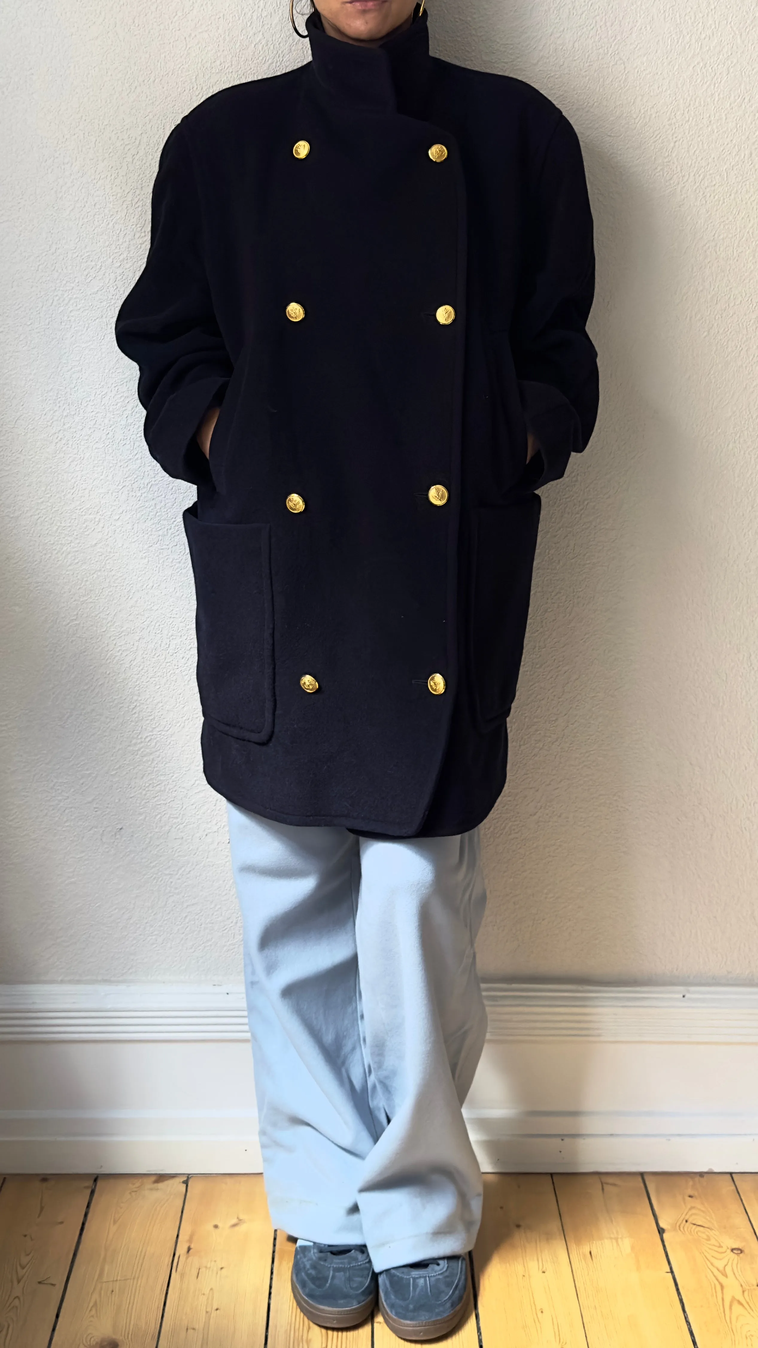Vintage Scarf Wool Mohair Coat, size M-L
