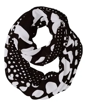 White Peach Couture Vintage Multicolored Classic Bright Polka Dot Infinity Loop Scarf