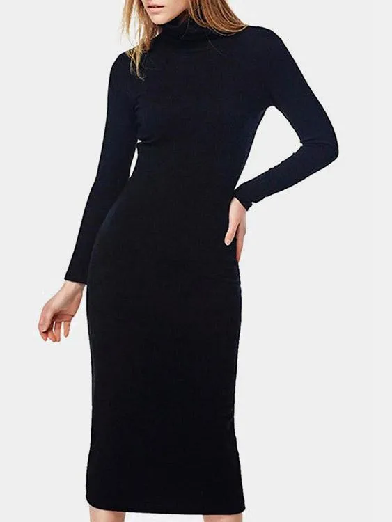 Wholesale Plain Long Sleeve Dress