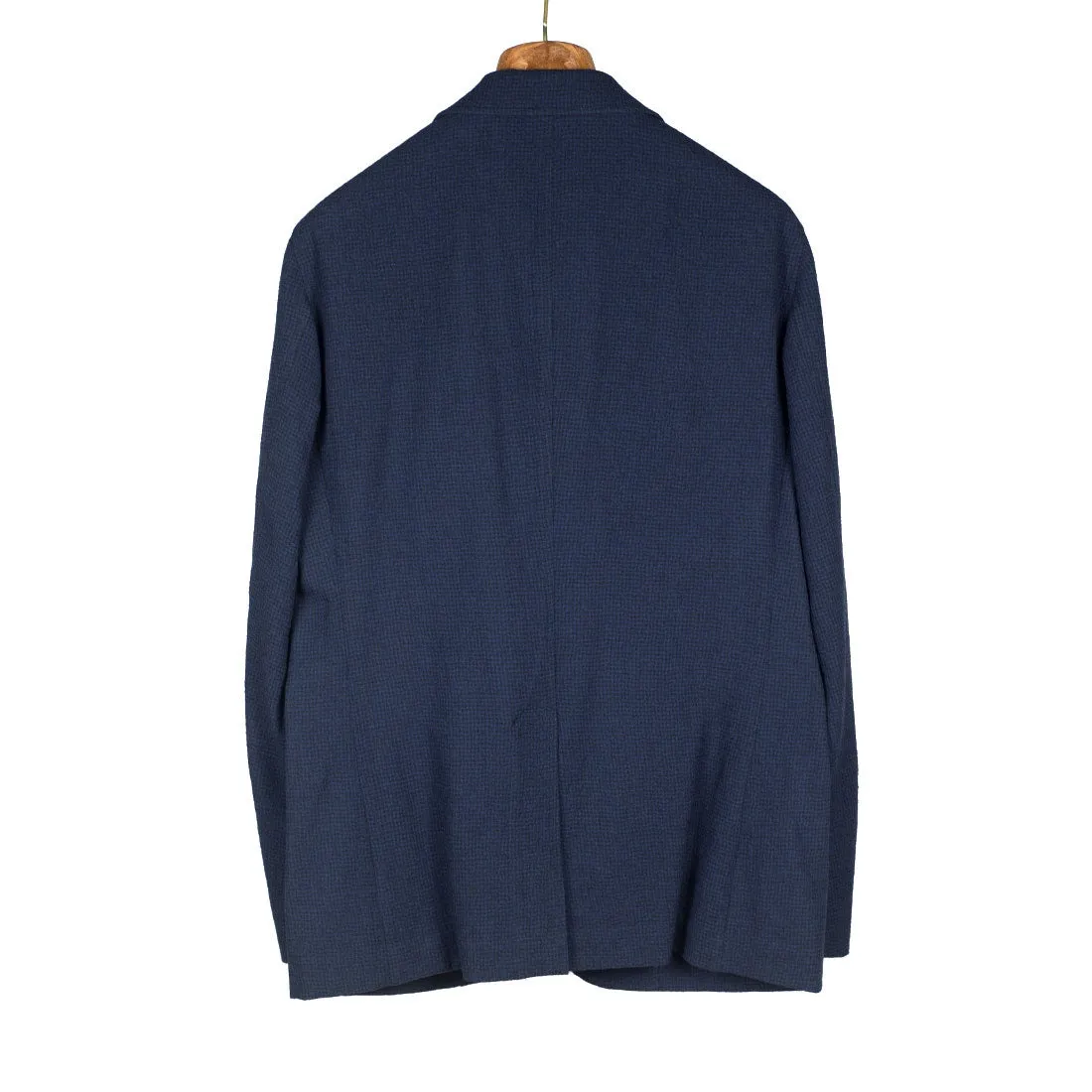 Wool seersucker sport coat, navy mini-houndstooth pattern