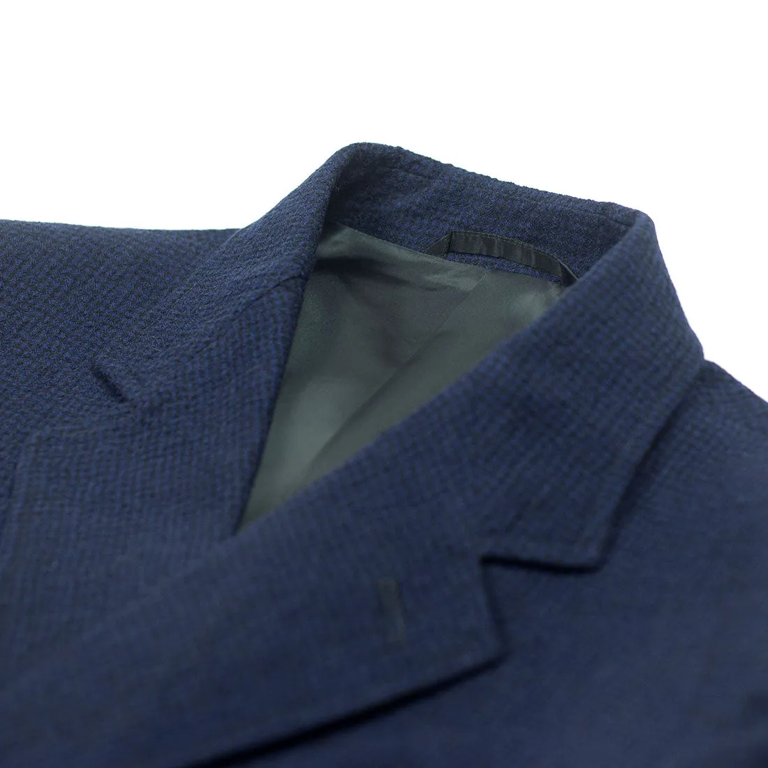 Wool seersucker sport coat, navy mini-houndstooth pattern