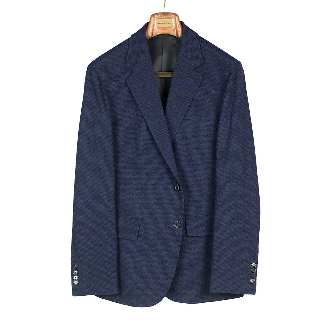Wool seersucker sport coat, navy mini-houndstooth pattern