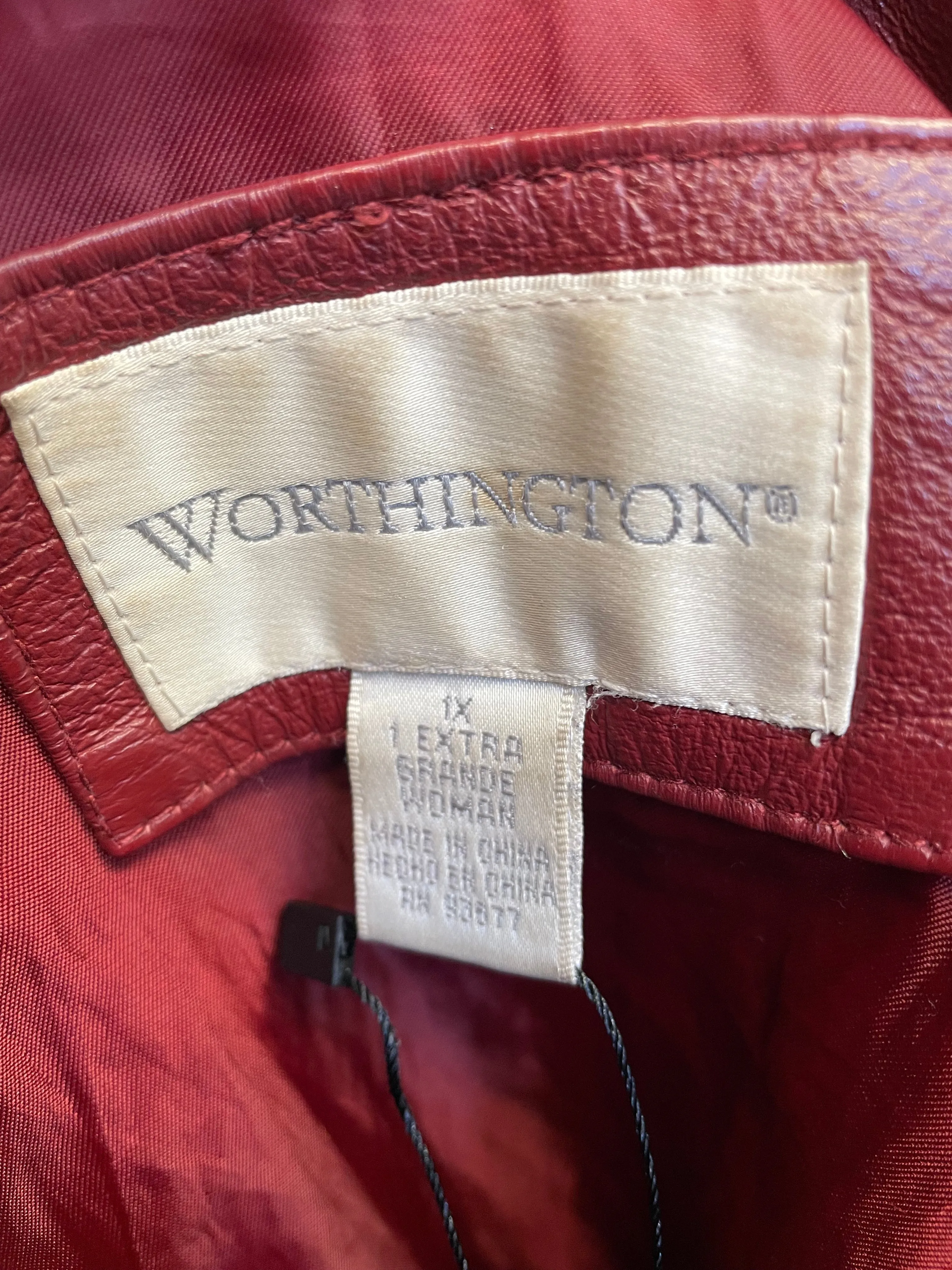 Worthington Red Leather Jacket (1X)