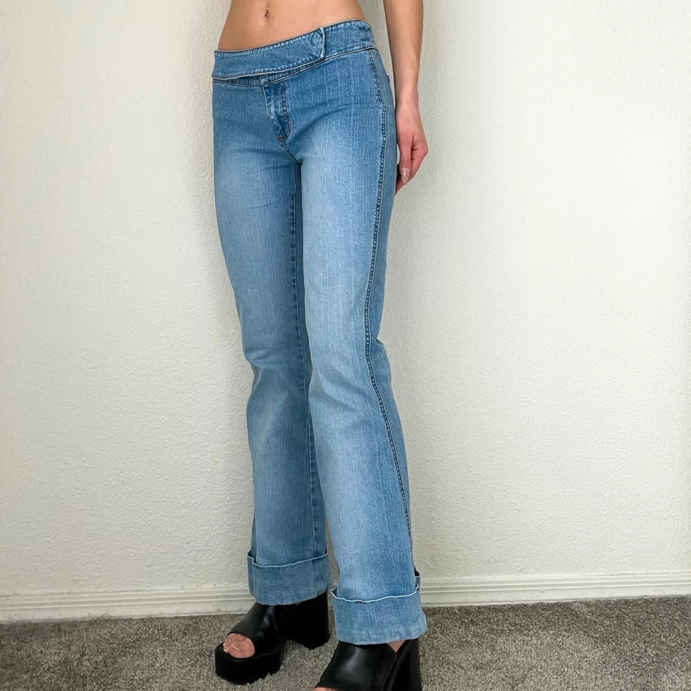 Y2K Wrap Waist Low Rise Flare Jeans