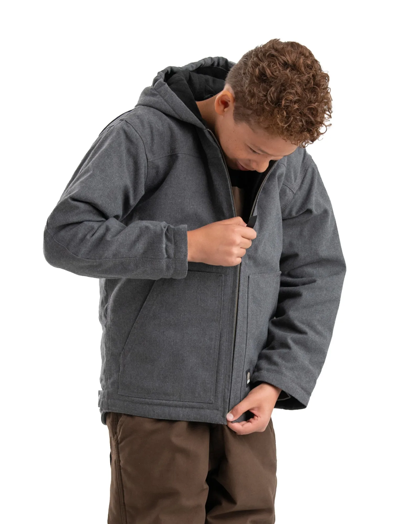 Youth Water Repellent Heathered Duck Jacket