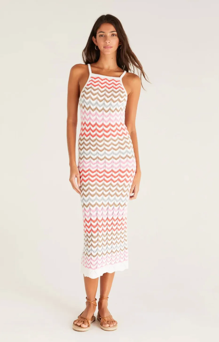Zsup Camille Stripe Crochet Midi